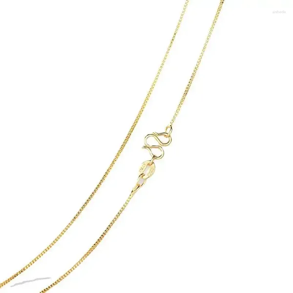 Correntes Sterling Silver Gilded Charcle Box Chain Oe-Chain Star Cross Cross Women's Claverbone Combation