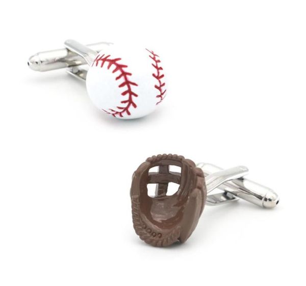 Cuff Link und Krawatte Clip Sets Sports Serie Baseballhandschuhe Manschettenknöpfe Fashion Casual Men039s Französische Shirts Links Neuheit Personaly666119