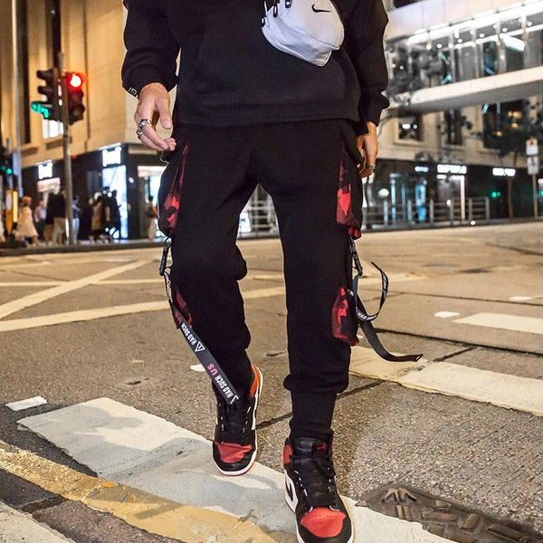 Pantaloni maschili hip hop hip hop hipster maschio versione coreana streamer cargo casual tendenza piccoli piedi piccoli piede sottile