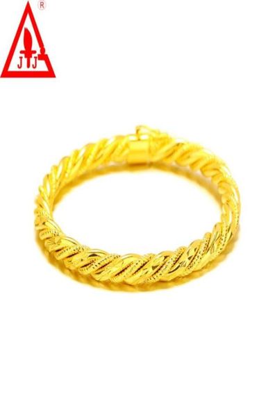 6mm 24K Gelbgold gefülltem Armreifen hochwertige Kupfer Mode Charme Fine Juwely Hochzeit gekleidet Luxusdesigner Armband Frauen653806835