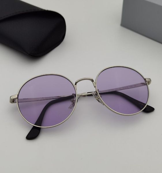 Runde Sonnenbrille Verstellbares Nasenlagmodell Top -Qualität UV400 für Männer Frauen Fügen Sie braunes oder schwarzes Ledertuch und alle Accessor6713824 hinzu