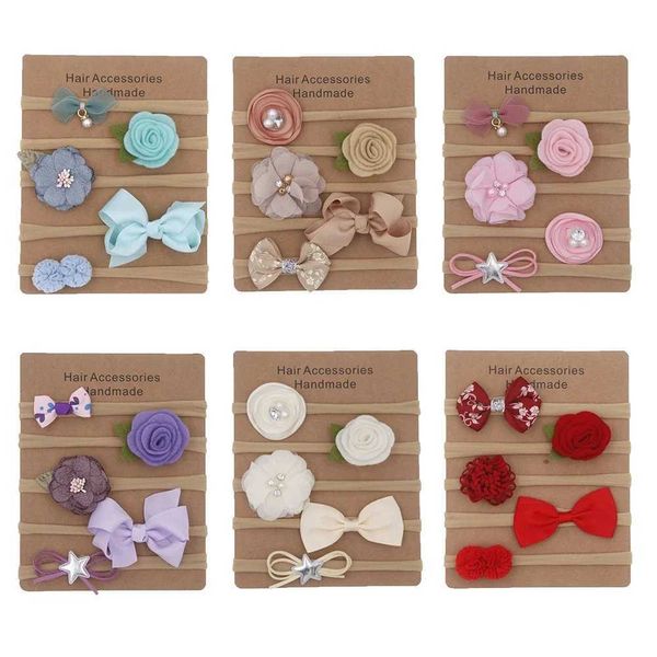 Accessori per capelli 5 pezzi/lotto per la testa della bambina elabora per fari di fiori neonati per capelli bambini per bambini in fascia elastica elastico panoramica per bambini Accessori per capelli