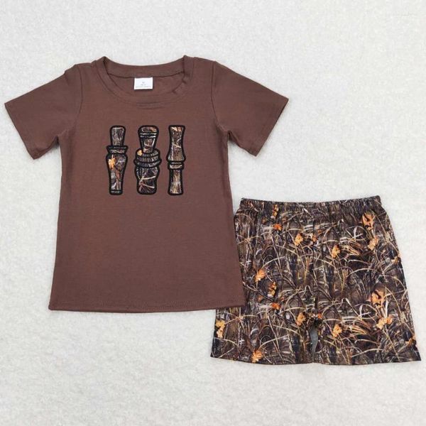 Bekleidungssets Fashion Kids Designer Kleidung Jungen braun Camo Duck Call Shirt Top Shorts Sommer Baby Boutique Outfits