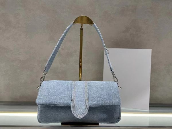 Tasarımcı denim omuz çantası Le Bambimou Ins Marka Kadın Koltuklu Çantalar Tuval Crossbody Bag iki kayışlı gündelik cüzdan ve çanta kız kavramaları 2726