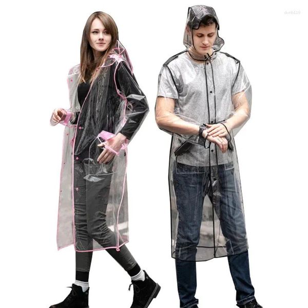 Capatos de chuva homens chuvam adultos para capuz ao ar livre transparente capa de chuva com mulheres casaco impermeável Poncho Eva Rainwear