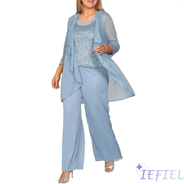 Damen zweisteuelhafte Hosen Büro Damen Anzug Elegant Abend Pant Suits Hochzeit formelle Outfits Cocktail -Partykleider Family Gathering Kleid