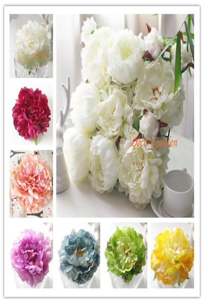 50pcs 16Color 145 cm künstliche Seide Pfingstrose Blumenköpfe DIY Hochzeitsmauerbogen Hintergrund Bouquet Party Dekorative Blumen Festival2762368