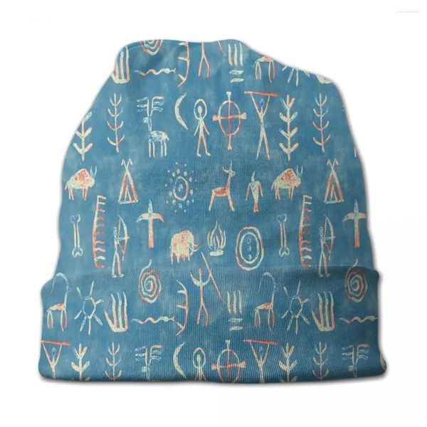 Boinas Tribal Homem Antigo Caçando para Chapéu de Capinho de Animais Autumn Outdoor Skullies Feiia Haps Homens Mulheres Trocas de verão Baps de verão