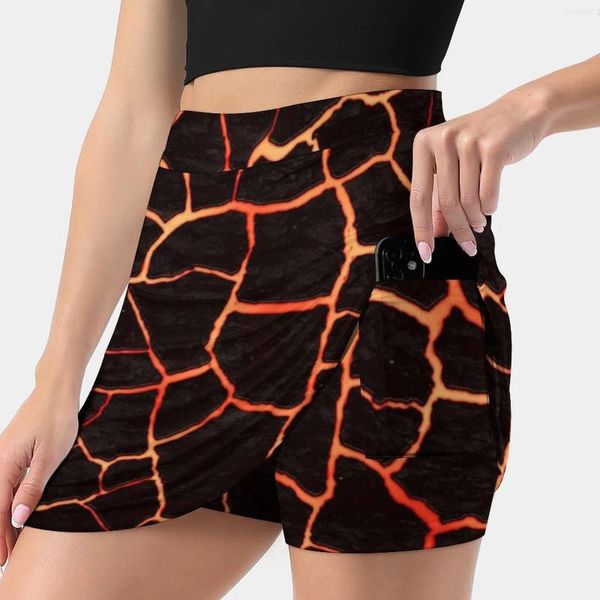 Gonne magma gonna femminile estetica di moda corta lava di lava infiame vulcano vulcano tendenza costume top