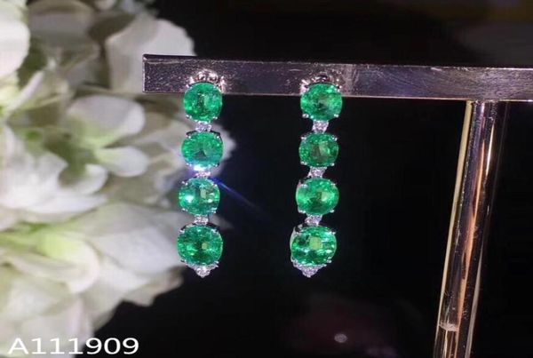 Jóias de boutique KJjeaxcmy 925 Sterling Silver Inlaid NATURAL Emerald Fine Mulheres039s Brincos Apoio Detecção Beauty5707478