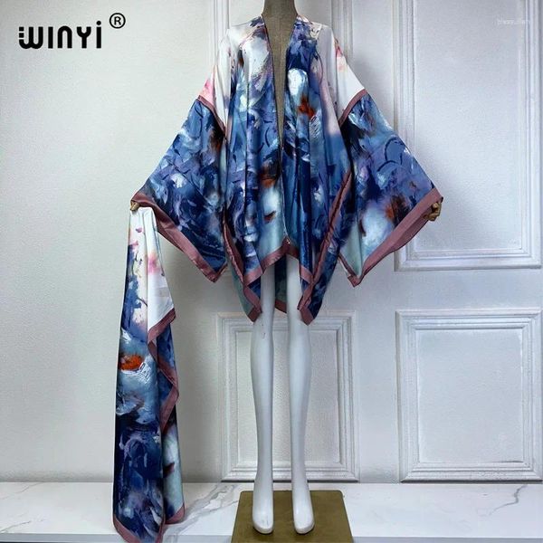 Europa Kimono com Cardigan Kaftan Cocktan Cocktan Sexy Boho Cover Up Beach Women Africa Holiday Roupfits Maxi Dress