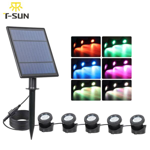 Decorazioni Tsun 1/2/3/5 Luce solare RGB all'aperto IP68 La luce solare Light Pool Light Power Solar Power per Path Path DECIT Underwater Light