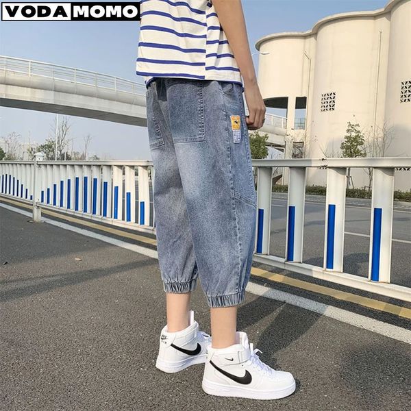 2023 Bermuda jeans cortometraggi casual uomo abbigliamento estivo maschio denim pantalone cotone s lungo s di faccende pantalones cortos 240422