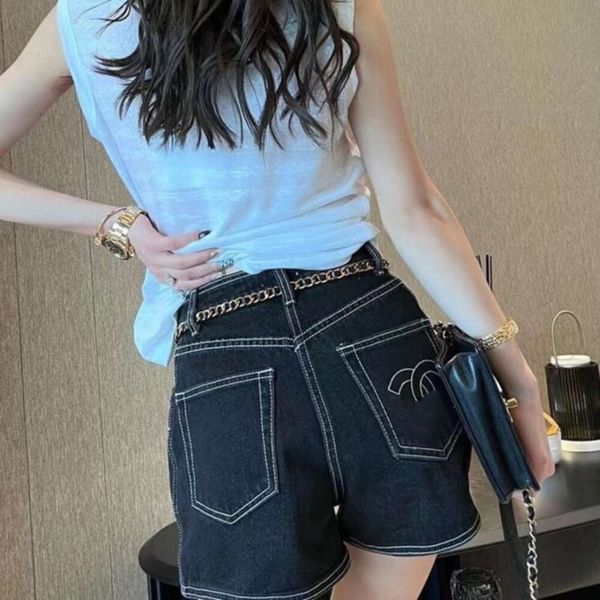 Yaz Denim Şort Tasarımcı Şortları Kadın Gevşek Yüksek Belediye Pantolon Moda A-Line Sıradan Geniş Boy Pantolon Asya Boyut