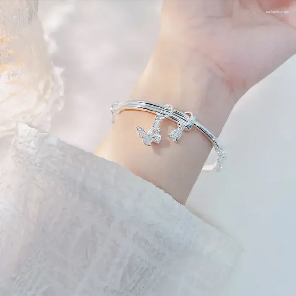 Bracciale gioielli in argento sterling intagliato intagliato Bracciale push-pull Bracciale cinese Qixi Mother's Day Birthday Regalo