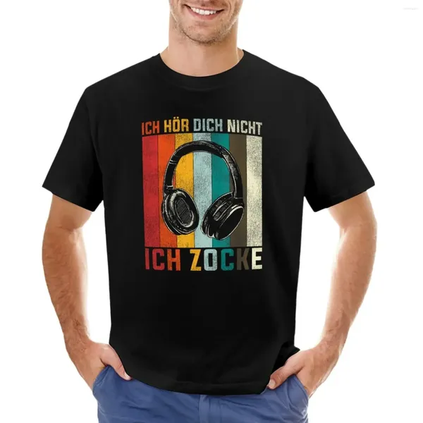 Tops cerebbe da uomo Ich h? R dich nicht zockegaming geschenke gamer t-shirt vintage abiti estetici abiti neri t-shirt per uomo cotone