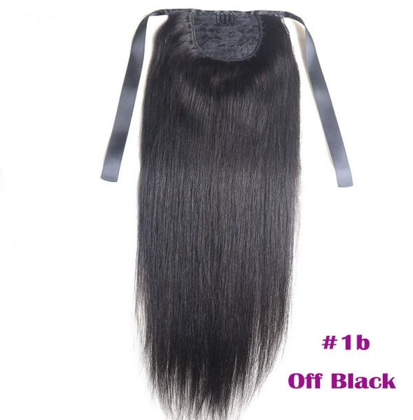 Estensioni coda di cavallo stravagante per donne 100g Colore 1b Nero naturale 100 Remy Human Hair Extensions di coda di cavallo 60G 16Quot 401650238