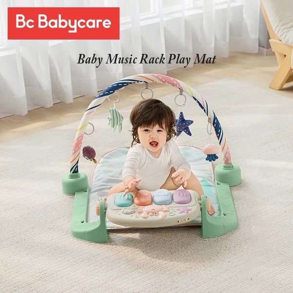 BC Babycare Baby Music Rack Play Mat Educational Puzzle Gym Crawling Activity Carpet Infant Fitness Playmat com teclado de piano 240423