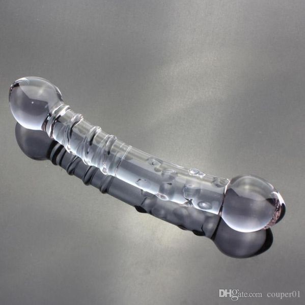 Female Double Heads Magic Purple Crystal Crystal Rimore Glass Penis Dick Stick Dick Dildos Toys Sex Game Product per Women6796187