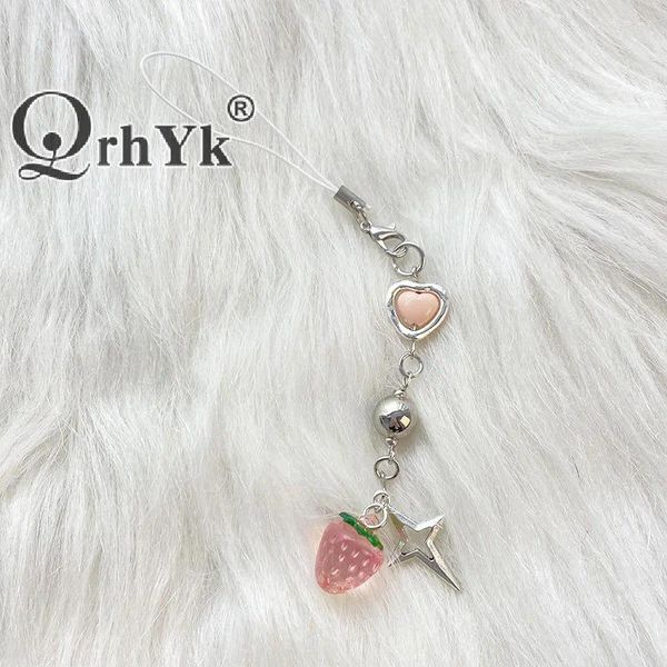 Клавные мода Y2K Sweet Cool Charms Strawberry Heart Star Car Сумка для подвесной подарки ювелирные аксессуары