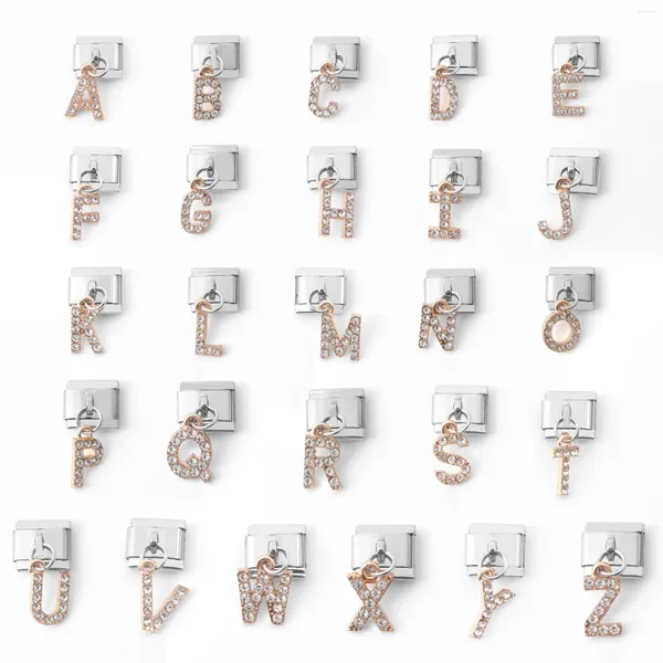 Strand Letter Love Pendant Series 2024 Fashion Creative Italian Charm Bracciale 9mm in acciaio inossidabile Produzione fai -da -te