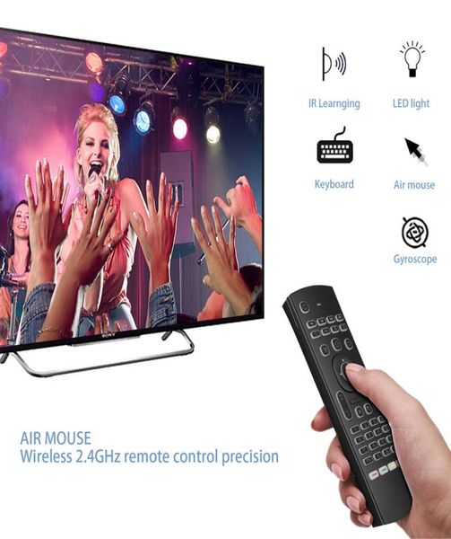 MX3 24G Fly Air Maus mit hinten leuchtender Fernbedienung Wireless QWERTY -Tastatur für Android Smart TV -Box T95Z BUSX96 MINI Projec7338187