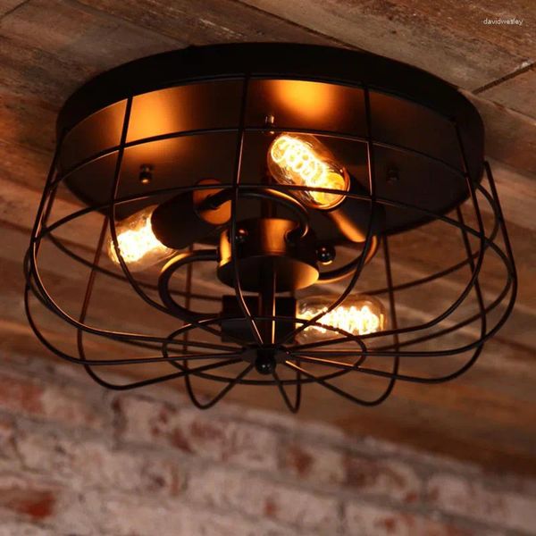 Tavan Işıkları Loft Style Fan Edison Ampul Balkon Vintage Işık Çalışma / Restoran Bar