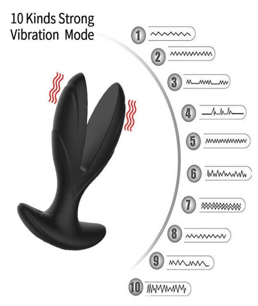 Shock Toys Anal Cuggino Tappo elettrico Wireless Remote Prostato Massager Silicone Waterproof Expander Vibrators stimola il giocattolo sessuale per 2720035