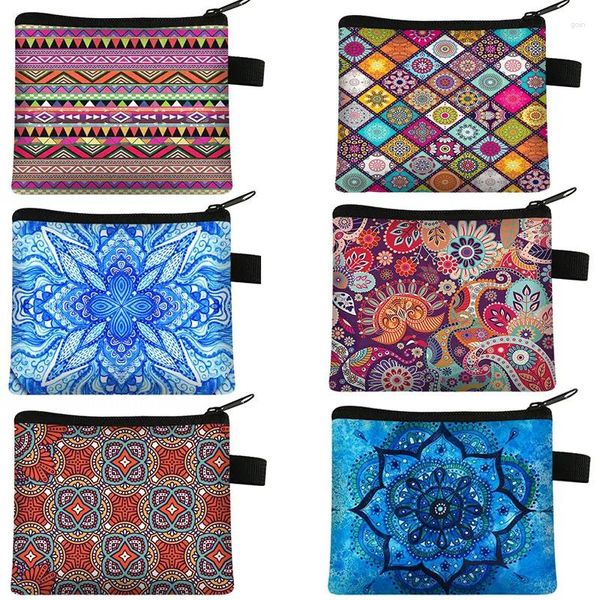 Bolsas de moeda bohemia estilo ladies bolsa 3d impressão africana bag de idiota