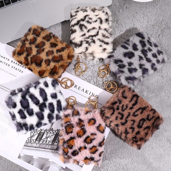 Porta del portafoglio per leopardo per leopardo per leopardo Creative Plush Coin Fashion Spect Card Card Bag 240423