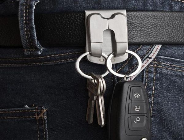 Clipe de segurança de chaveiro de aço inoxidável em chave de chave de correia para cinto pesado, chave de chave de chave de chave de correia