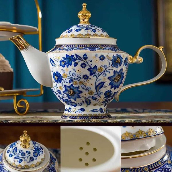 Чайные наборы синего и белого фарфорового чая из 13 кусоч