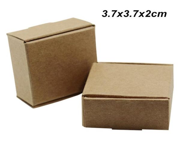 Kahverengi 50pcslot 37x37x2 cm kraft kağıt düğün hediyeleri süs takı için kutular kutular için kutular karton el yapımı sabun şeker depolama pac9253428