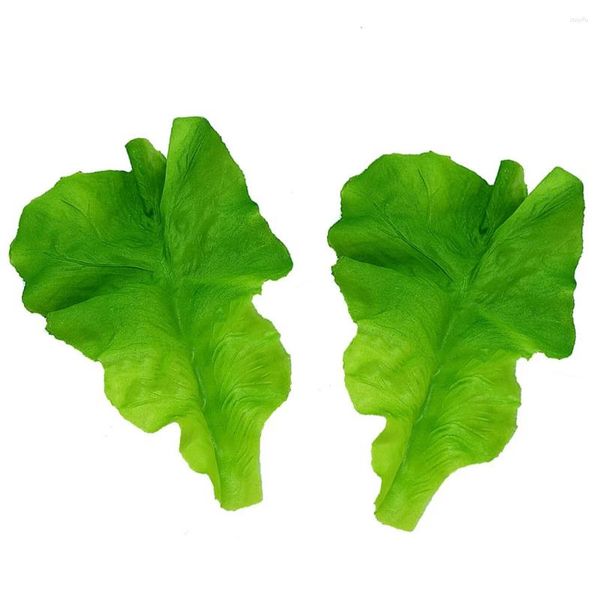 Dekorative Blüten 2 PCs PVC Salatblätter Simulation Grüne Kunstes Gemüse Dekor Dekoration Requisiten