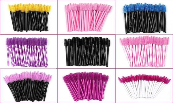 Seis cores Discaras de rímel descartáveis Mini Lashes Brushes Aplicador Micro Spoolie Brushes para Lash3879991