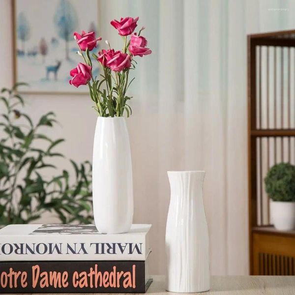 Vasen Mehrzweckverglasierungsoberfläche kleine frische Hydrokroponik Home Dekoration weiße Blumentopflagerflasche Vase Desktop -Ornamente