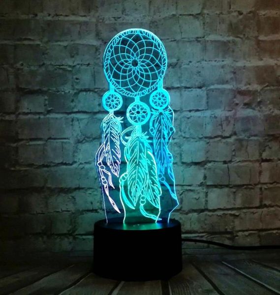 Валентина ветряной настольный переключатель Dream Catcher 3D Touch Night Light Sdial Party Dest Dec