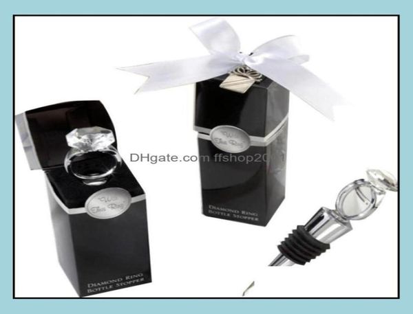 Strumenti da bar Crystal Diamond Ring Stoppers Home Cucina Barretta Bar Bottle Tapper per matrimoni Gifts Ospite Box Packaging SN434033438