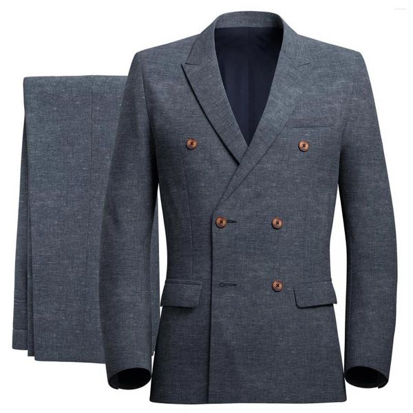 Abiti da uomo in bambù abito di biancheria da spiaggia per matrimoni estate festa casual 3 pezzi set gilet pantaloni