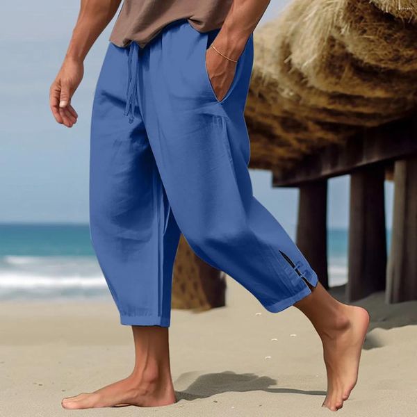 Calças masculinas 2024 HAREM DE VERÃO LONGO PARA HOMENS JOGGERS SOLIO