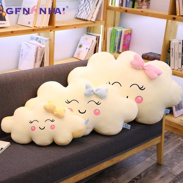 1pc in stile gigante kawaii nuvola peluche cuscino morbido divano cuscino lovey sorriso giocattoli ripieni di ragazze per bambini regalo 240426