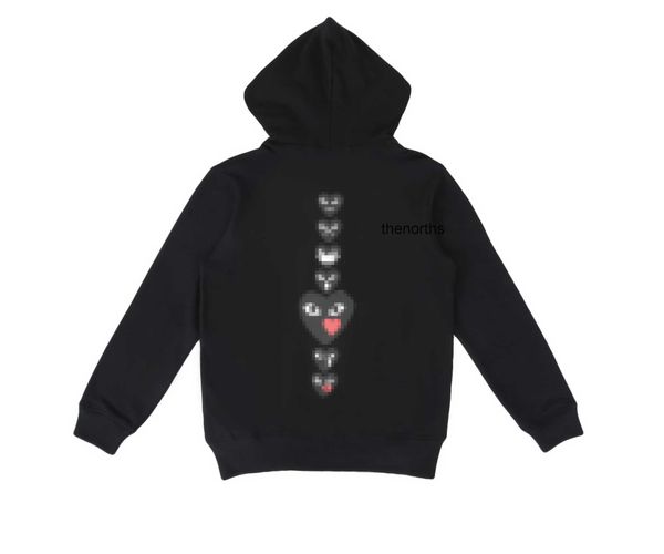 Spielen Sie Hoodie Designer Herren Hoodies Com des Garcons Sweatshirt CDG Schwarzer Multi -Heart -Zip -UP Hoodie XL Marke Black New High Quality Red Heart Hoodie 6021