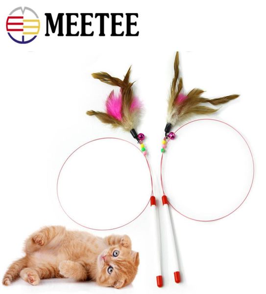 Cat Charmer Wand Pet Steel Feather Funny Toy Gat Toy Training Toy Disking Fishing Cat Pet Supplies DC3298383455