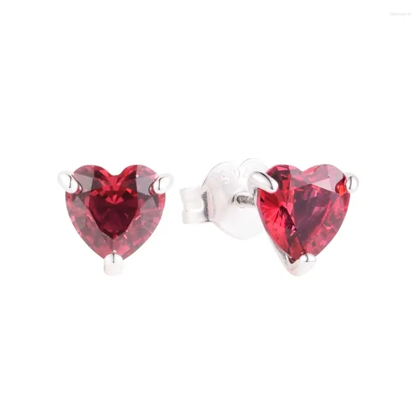 Orecchini per borchie 2024 EST Valentino Gioielli 925 Sterling Silver Red Heart for Women Gift E235