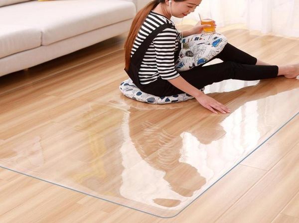 Novo transparente Protection Piso Pad Pad Proteção redonda Proteção do piso PVC Cadeira de carpete retangular18887257