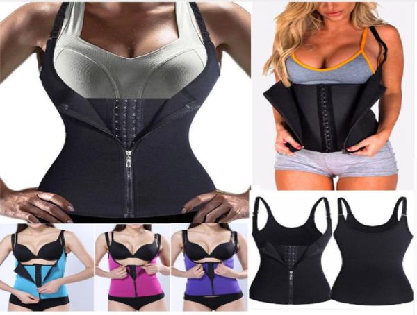 Неопрена -Shapers Sauna Sweat Vates Trainer Trainer Zipper Cincher Women Body Body Trimmer Corset Trabout Thermo Push Up Train3969256