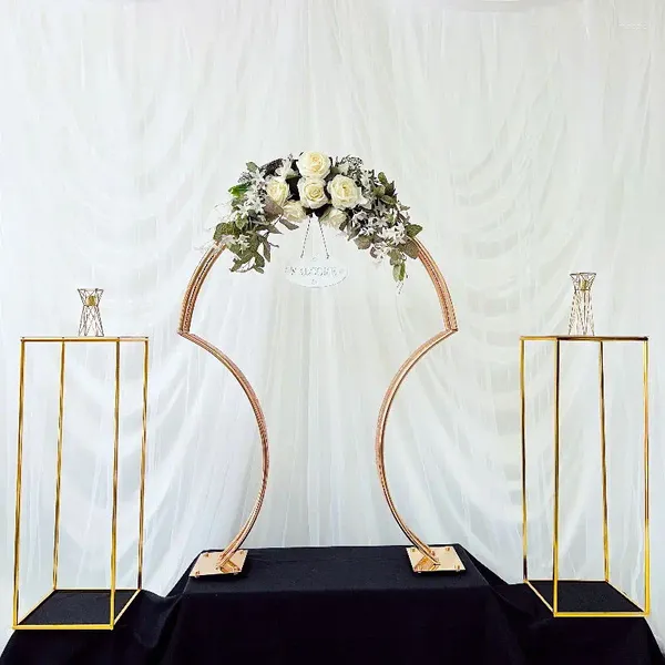 Decoração de festa 6pcs Luxo Moda Engagement Flower Disponível Parda de pano de cenários do arco Tabela de casla de casamento Floral Centerpieces