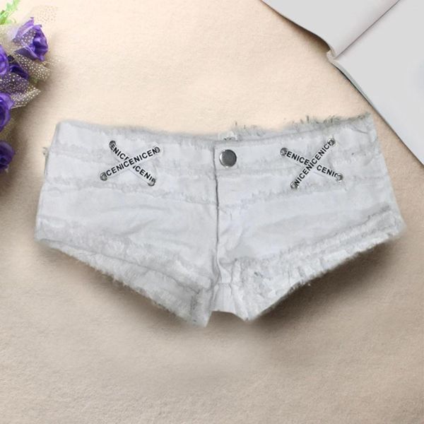 Calça feminina cowboy lã Fringe encaixe apertado emagrecedor de boate dance Ultra Low Womens jeans shorts para o verão