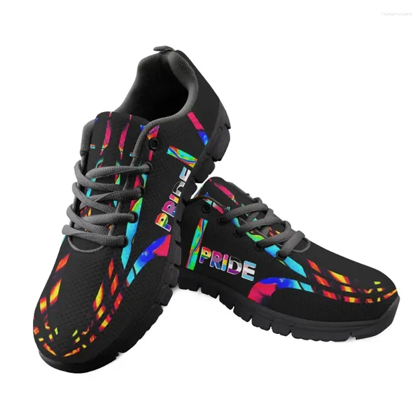 Scarpe casual Forudesigns in stile gradiente Donne Sneaker Pride LGBT Friends Design Flats per ragazze adolescenti Mesh Mesh comodo