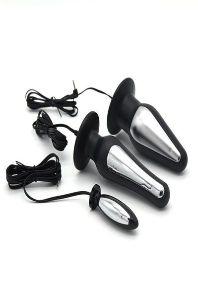 O mais novo choque elétrico Massagers Electro Shock Anal Bullet Unisisex Sex Butt Plug BDSM Toys Backyard Dildo Ass Trainer9356116